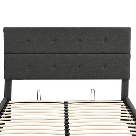 Buy Full Size Upholstered Platform Bed with Underneath Storage, Wooden ...