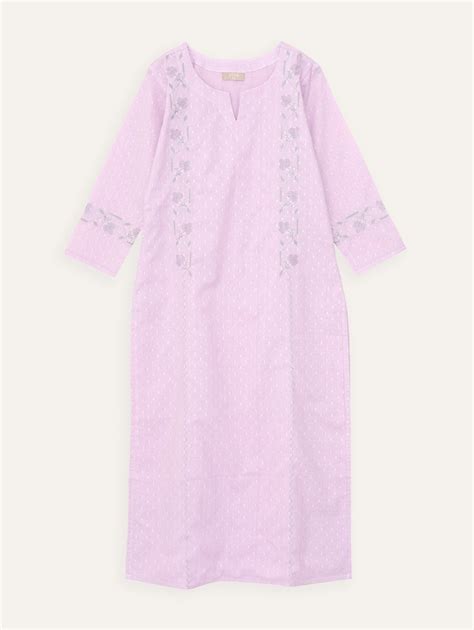 Aarushi Cotton Dobby Embroidered Straight Kurta