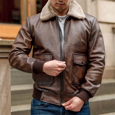 Men's Flight Jacket In Rich Brown 'Anejo' Leather - Thursday Boots ...