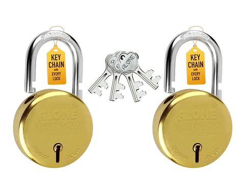 Alone Padlocks 65mm 4 Same Keys with 2 Padlocks | Double Locking 8 ...