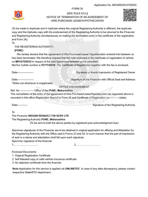 Image result for Blank Proforma Form RTO