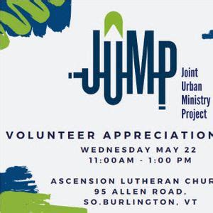 JUMP 2024 Volunteer Appreciation Lunch, Ascension Lutheran Church VT ...