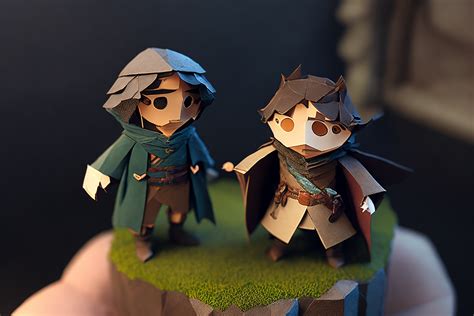 Not a waifu! Sam and Frodo made out of construction paper : r/StableDiffusion