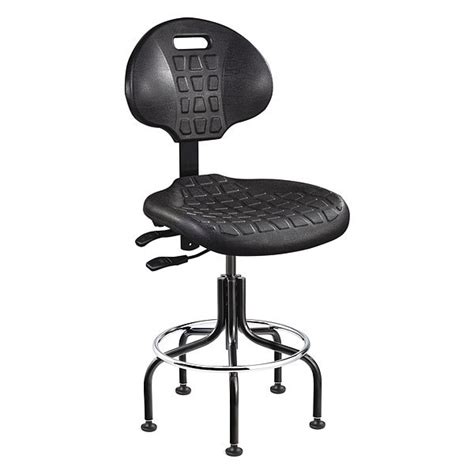 Bevco Polyurethane Task Chair, 24" to 29", No Arms, Black 7601-BLK | Zoro