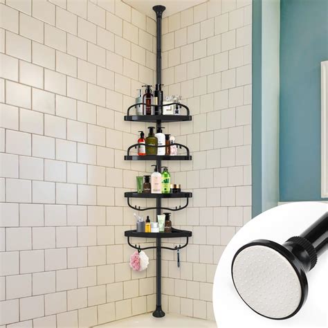 Amazon.com: Corner Shower Caddy Tension Pole, Rustproof Bathtub Storage ...