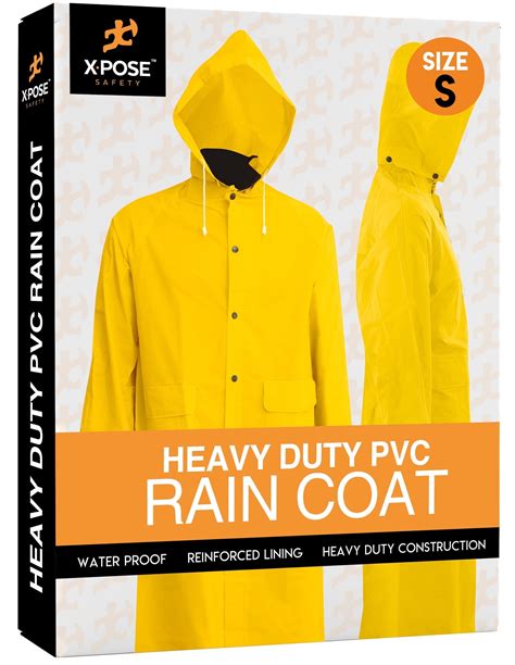 Xpose Safety Small Yellow Raincoat - Waterproof PVC Jacket with ...