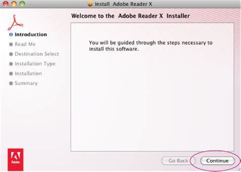 Navodila za namestitev programa Adobe Reader X na Mac OS