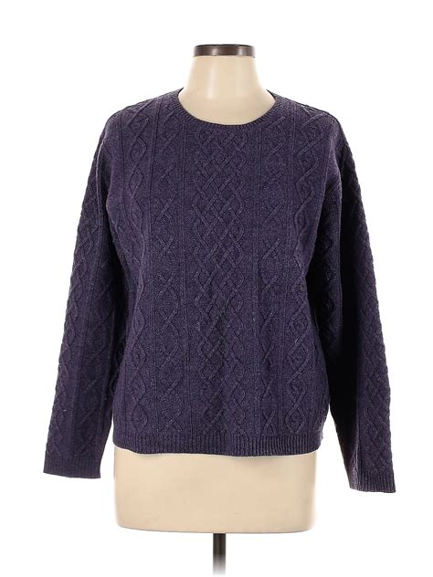 Talbots Color Block Solid Purple Pullover Sweater Size L - 74% off ...