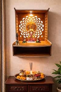 PIXELCRAFTS Wooden Temple Puja Mandir Art and Crafts Temple for Home ...