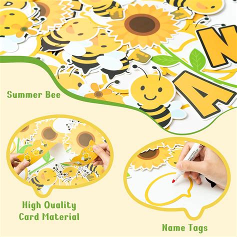 Buy 147Pcs Summer Bee Bulletin Board Cutouts Summer Sunflower Bee ...