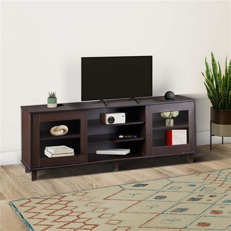 Amazon Brand - Solimo Enkindle Engineered Wood 2 Door TV Unit with 7 ...