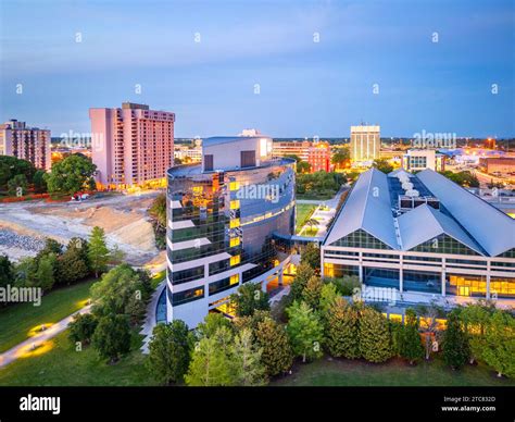 Newport News, Virginia, USA cityscape at dusk Stock Photo - Alamy