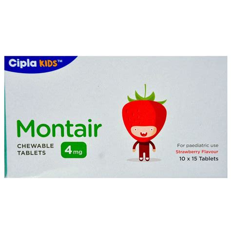 Montair 4 mg Chewable Tablet | Uses, Side Effects, Price | Apollo Pharmacy