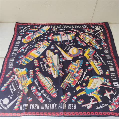 1939 Vintage NEW YORK WORLD'S FAIR Scarf | LongBeach Omotesando