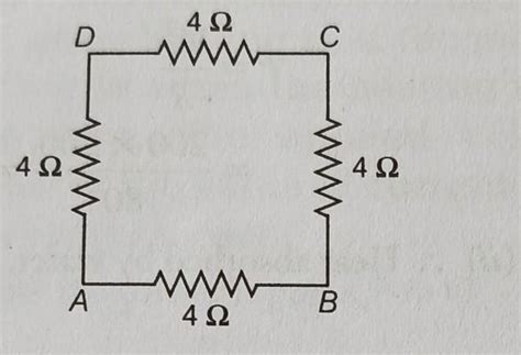 (ii) Four resistors of 4ohm each are joined end toend to form a square ...
