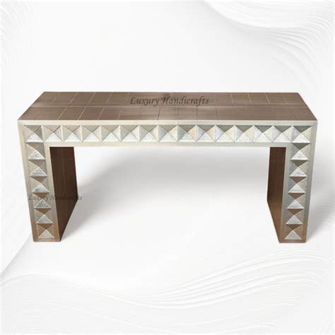Talitha Silver Metal Embossed Console – Luxury Handicrafts