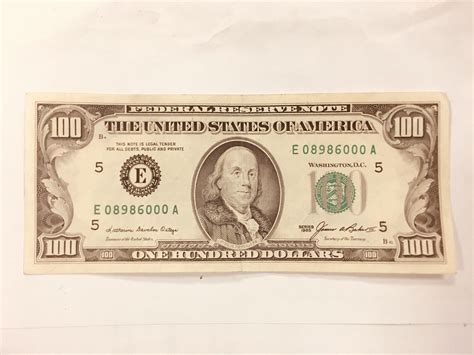 1985 ONE HUNDRED $100 DOLLARS Bill Federal Reserve Note Series 5 ...