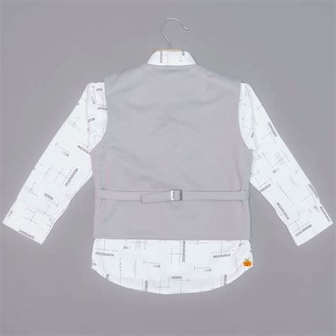 Buy Grey Double Breasted Boys Party Wear Dress – Mumkins