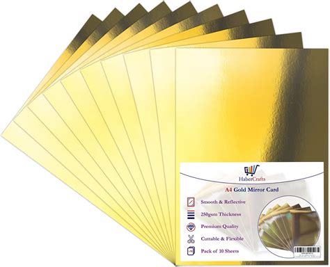 Lansing A4 Gold Metallic Paper Sheets, Gold Foil Mirror Cardstock ...