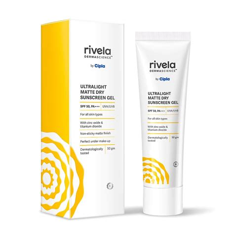 Rivela Dermascience Ultralight Matte Sunscreen Gel By Cipla | SPF 50 ...