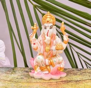 Patwari Arts Marble Ganesha Statue Idol Murti For Puja Room Car ...