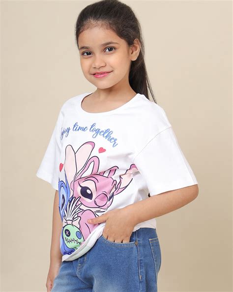 Lilo & Stitch Printed Oversized Tshirt For Girls – Kidsville