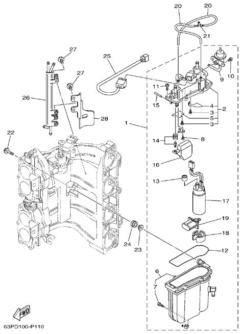 Yamaha F150DET, FL150DET Section 11 FUEL INJECTION PUMP 1 Parts Diagram
