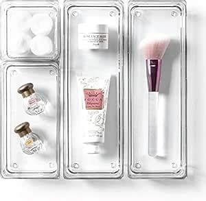 VIKIJO 4 PCS Desk Drawer Organizer Trays Various Size Bathroom Drawer ...