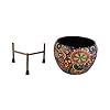 Pepper Agro Round Metal Meena Pots with Stand | Colorful Flower Planter ...