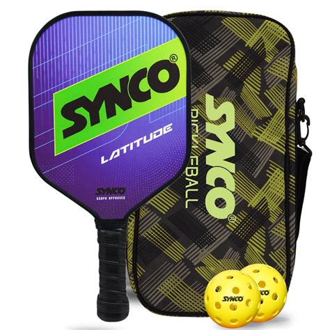 Synco Pickleball Paddle Set Latitude Blue | 1 Pickleball Racket and 2 ...