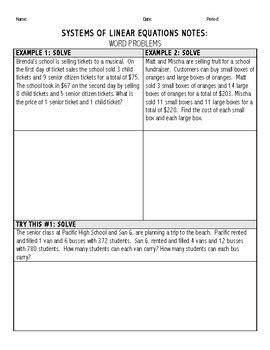 Systems of Linear Equations Word Problems 的图像结果