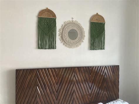 Buy GUL DECOR|Handmade Cotton Macrame Wall Hanging Glass Mirror With ...