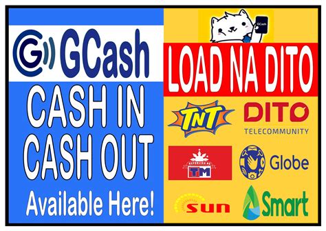 2 in1 gcash in &out & LOAD na dito signages LAMINATED/ PVC(a4 SIZE ...