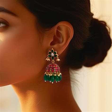 Buy Kundan Silver 92.5 Jhumka Online - Unniyarcha – Unniyarcha