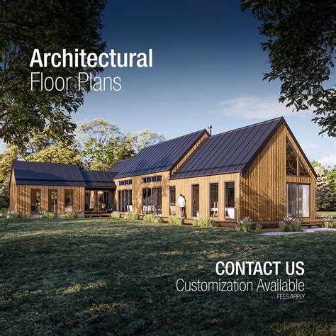 Scandinavian Barndominium Cabin Floor Plan | 3-bed L-shaped Mountain ...