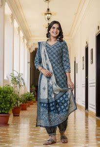 Klosia Printed Kurta, Trouser/Pant & Dupatta Set - Buy Klosia Printed ...