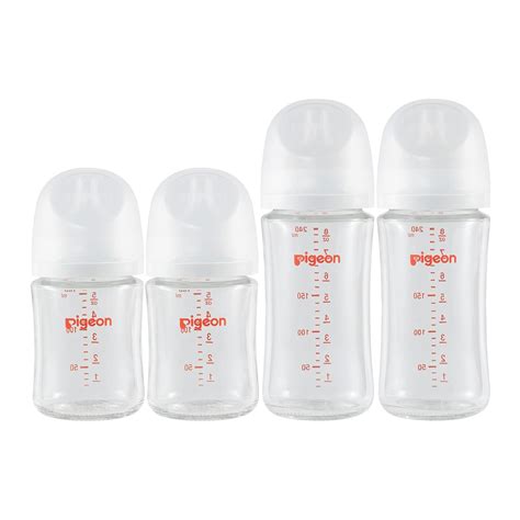 Amazon.com : Pigeon Glass Nursing Baby Bottle Wide Neck(Pack of 4 ...