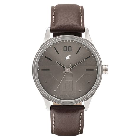 Buy Online Fastrack Bare Basics Quartz Analog Brown Dial Leather Strap ...