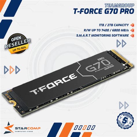 Promo TEAM T-FORCE G70 PRO 1TB / 2TB 3D NAND SLC SSD PCIE 4.0 GEN4 M.2 ...