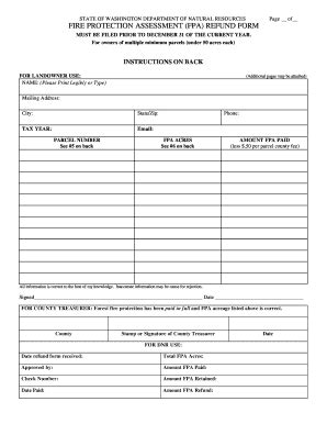 Fillable Online clark wa Fire protection assessment (fpa) refund form ...