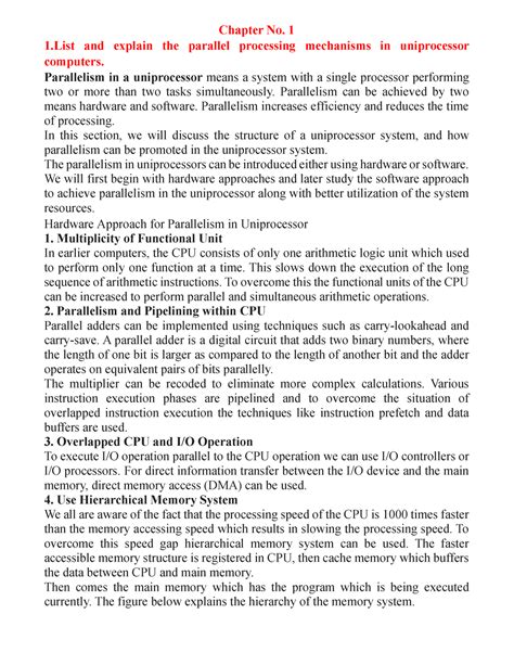 ACA1 - ACA questions answers - Chapter No. 1 1 and explain the parallel ...