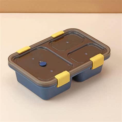 Buy QUISTAL Plastic 3 Compartment Lunch/Tiffin Box with Spoon for ...