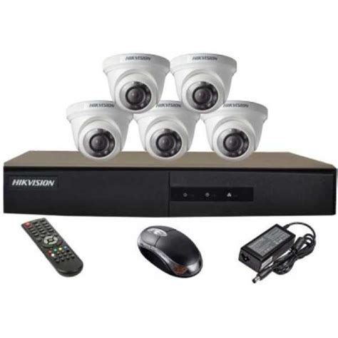 Hikvision DS-7208HGHI-E1 8CH Dvr, 5(DS-2CE56COT-IR) Dome Camera(with ...