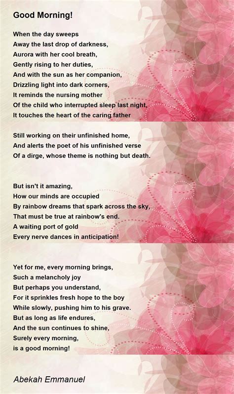 Good Morning Poems