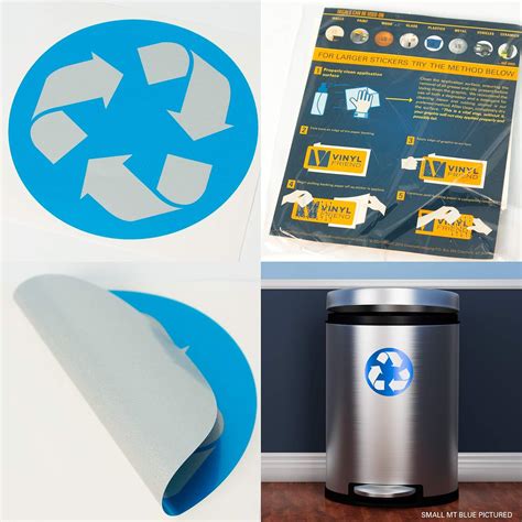 Buy 4 Pack (5in x 5in) Recycle Logo Sticker to Organize Your Trash ...