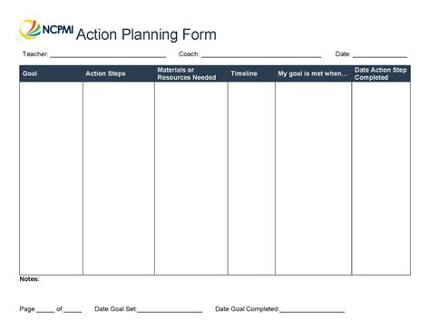 Action Plan Template A - National Center for Pyramid Model Innovations