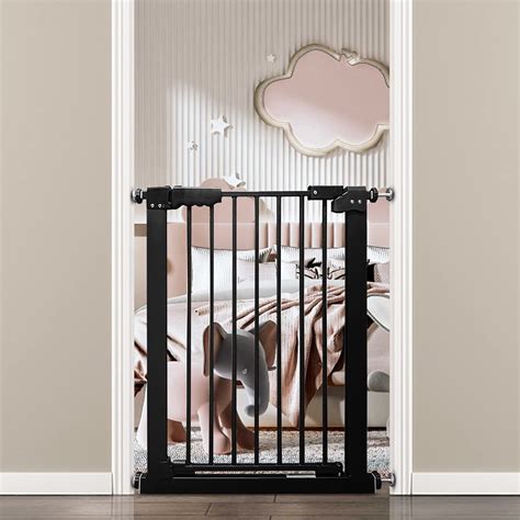 Buy HOOOEN Narrow Baby Gates for Stairs Doorways Auto Close Tension ...