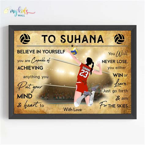 Volleyball Player Girl Wall Art | Volleyball Player Wall Art with frame ...