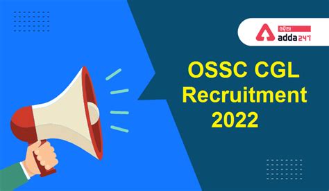 OSSC CGL Recruitment 2022 Notification Apply Online CGL