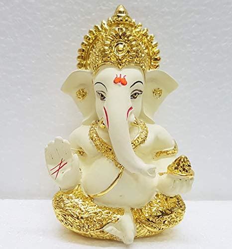 Gold Art India Gold and Silver Plated Ganesh Idol for Car Dashboard ...